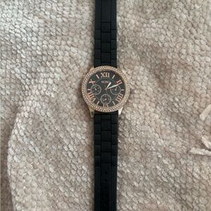 XOXO Black and Rose Gold Watch